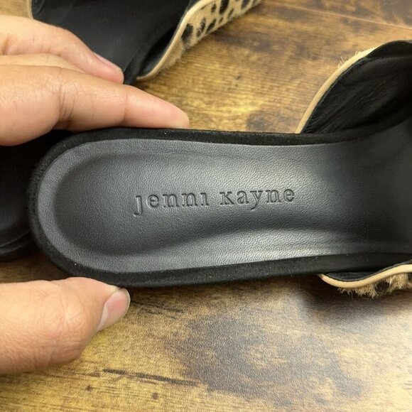 Jenni Kayne Cheetah Print Mules Size 39 Pony Hair Slip On Pointed Toe Flats - Picture 7 of 16